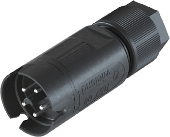 Разъем RST08i5 S S1 ZR1 H SW - Вилочный разъем на кабель диам. 5-10.6 мм, IP68(69k), 5 полюсов, цвет: черный, номинальные характеристики: 250V/400V 8A, серия gesis RST MICRO