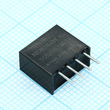 B0505S-1WR3 - Преобразователь DC/DC, 1Вт, вход 4.5…5.5В, выход 5В/200мА, изоляция 1500VDC, SIP-корпус, -40…+105°С