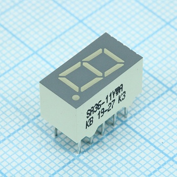 SA36-11YWA - 1 разрядный индикатор 9мм/желтый/588нм/0.48-1.2мкд/ОА