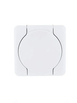 Розетка 1-м ОП Viola с заземл. с крышкой бел. 751-0200-123