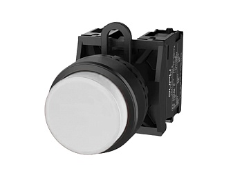 Кнопка выпуклая (белая) TS2510-0BM50-S10 - Кнопка круглая выпуклая, без блокировки, без подсветки, пластиковое переднее кольцо, с мгновенным нажатием, с контактной группой 1NO, диаметр головки кнопки 29,5 мм, диаметр посадочного отверстия: 22 мм, цвет: бе