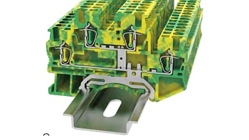 Клемма этажная с заземлением STB2.5-2L-PE-01P-1C - Этажная клемма, с заземлением, тип фиксации провода: пружинный, номинальное сечение: 2.5 мм кв., ширина: 5,2 мм, цвет: желто-зеленый, втычная перемычка, тип монтажа: DIN35 DIN35