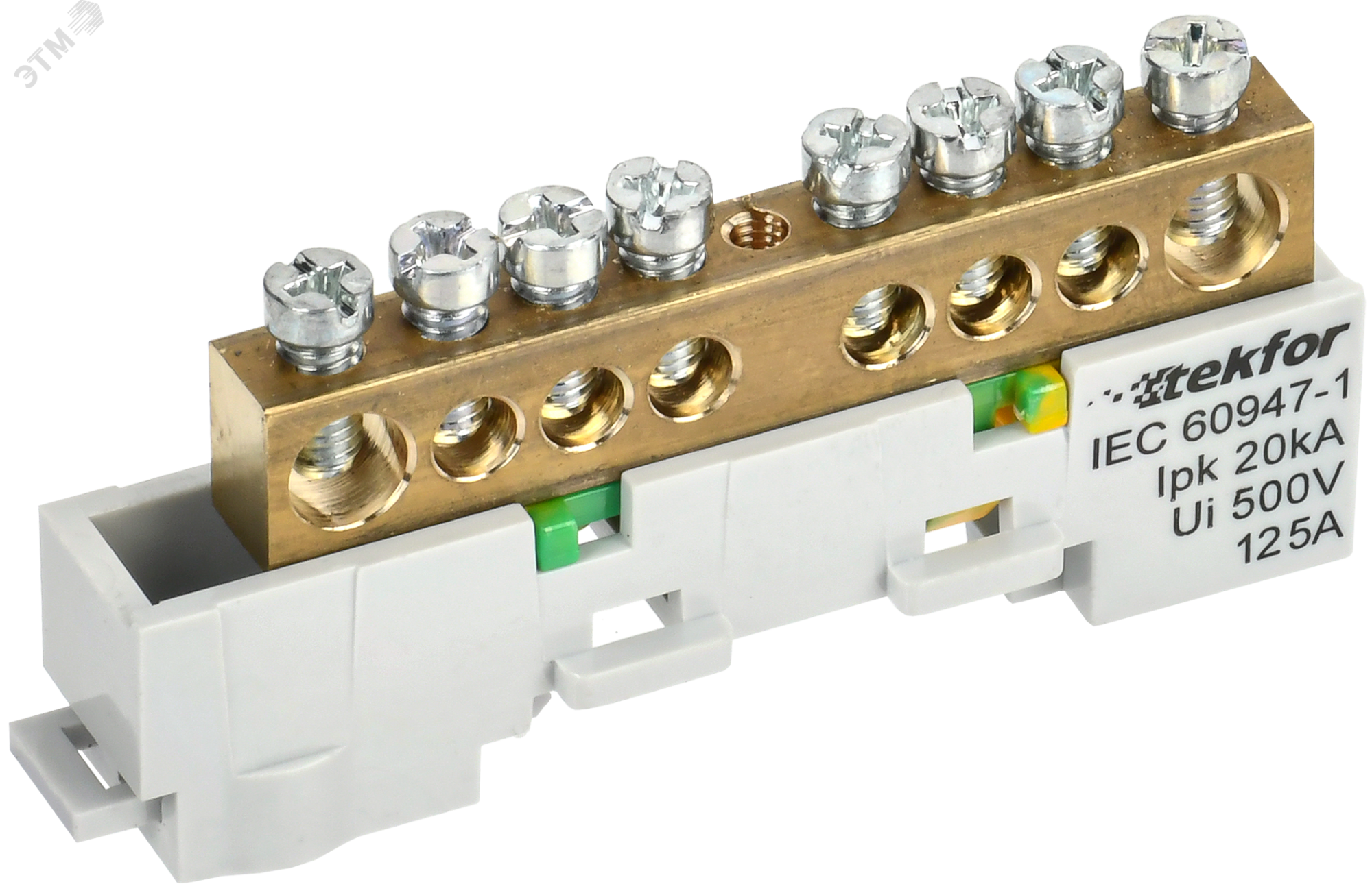 TEKFOR Шина PE земля неизолированная на универсальном держателе 8х12-8-Ж IEK TF-NN20-08-DL-K05