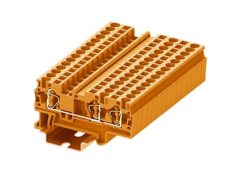 Проходная клемма TC4-3-OG - Проходная клемма, 3 точки подключения, пружинный, номинальное сечение: 4 мм кв., 32A, 800V, ширина: 6,2 мм, цвет: оранжевый, тип монтажа: DIN 35