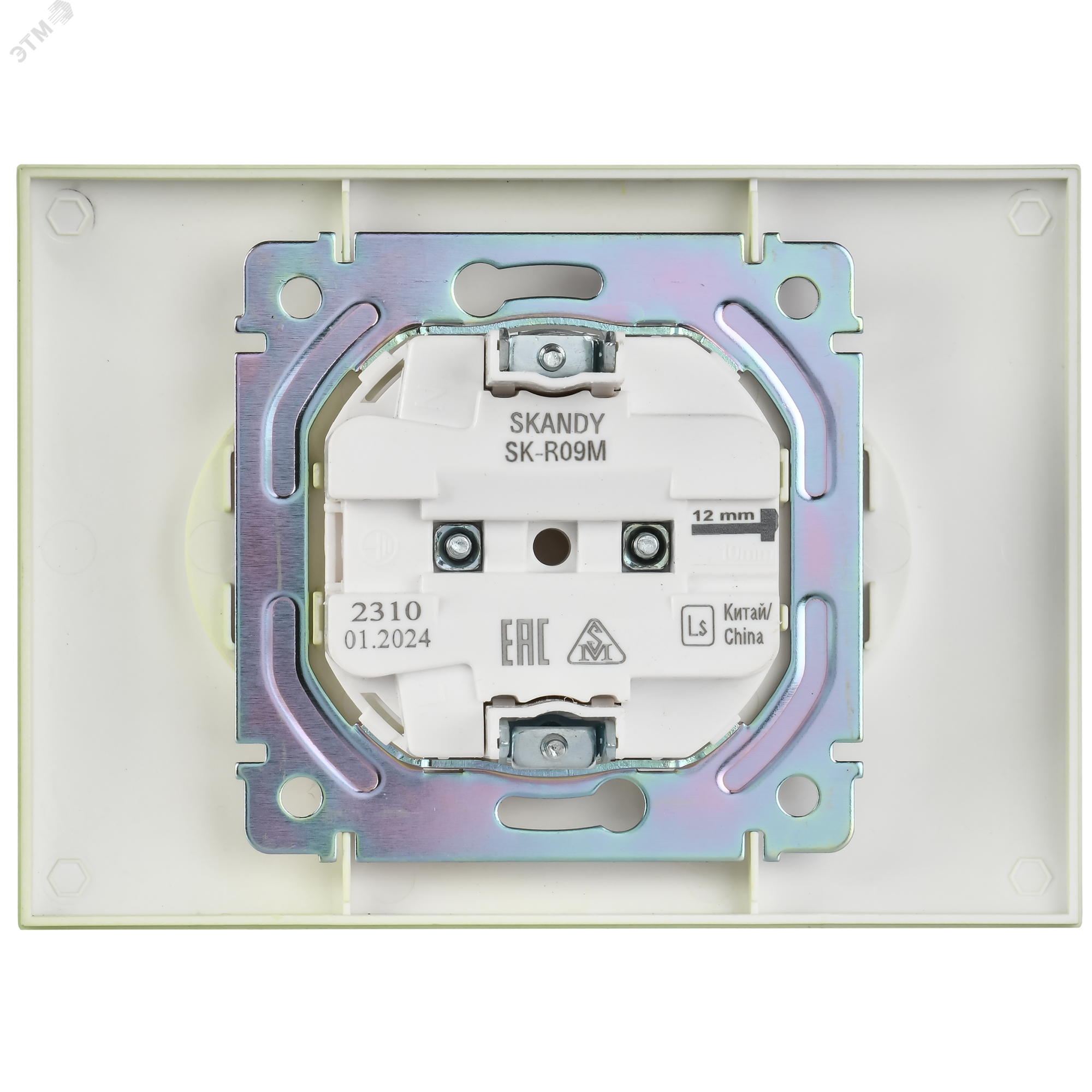 SKANDY Розетка 2-местная без заземления с защитными шторками 10А в сборе SK-R09G мятный IEK SK-R23-10-K06-F
