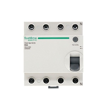 Выключатель дифференциального тока (УЗО) 4п 63А 300мА тип AC City9 Set 400В SE C9R66463