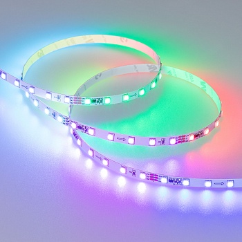 Лента SPI-F72-7mm 24V RGB-PX6 (14.4 W/m, IP20, 3535, 5m) 030195(2) - Светодиодная лента SPI-F72, открытая IP20. Светодиоды 3535, 72 шт/м (360 шт на 5м), белая плата, ширина 7 мм, скотч 3M. Микросхема SM16703(1903), 12 pixel/m (1 pixel = 6 LED). Цвет RGB, 