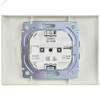 SKANDY Розетка 2-местная без заземления с защитными шторками 10А в сборе SK-R09G мятный IEK SK-R23-10-K06-F