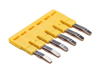 Соед. мостик IVB WKF 2.5-6 - Соединительная перемычка, втычная, изолированная, 6 полюсов, для клемм 2,5 мм кв., шаг 5 мм, цвет: желтый