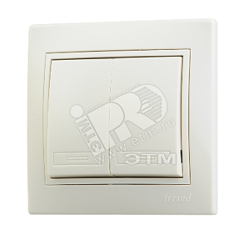 Выключатель 2-кл. СП Mira 10А IP20 со вставкой крем. 701-0303-101