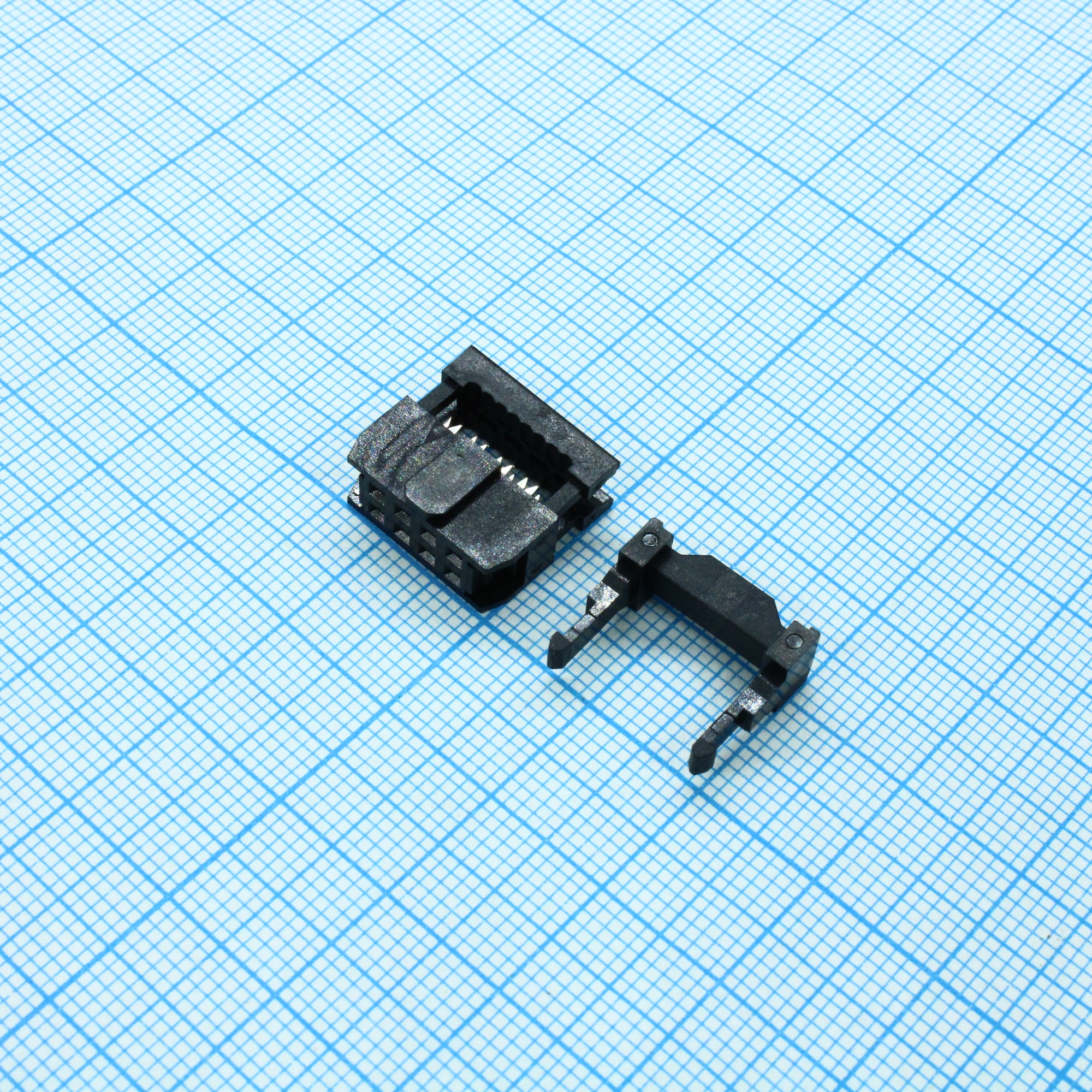 IDC-08F - IDC разъем, розетка на плоский шлейф 8pin(2x4), шаг 2.54мм