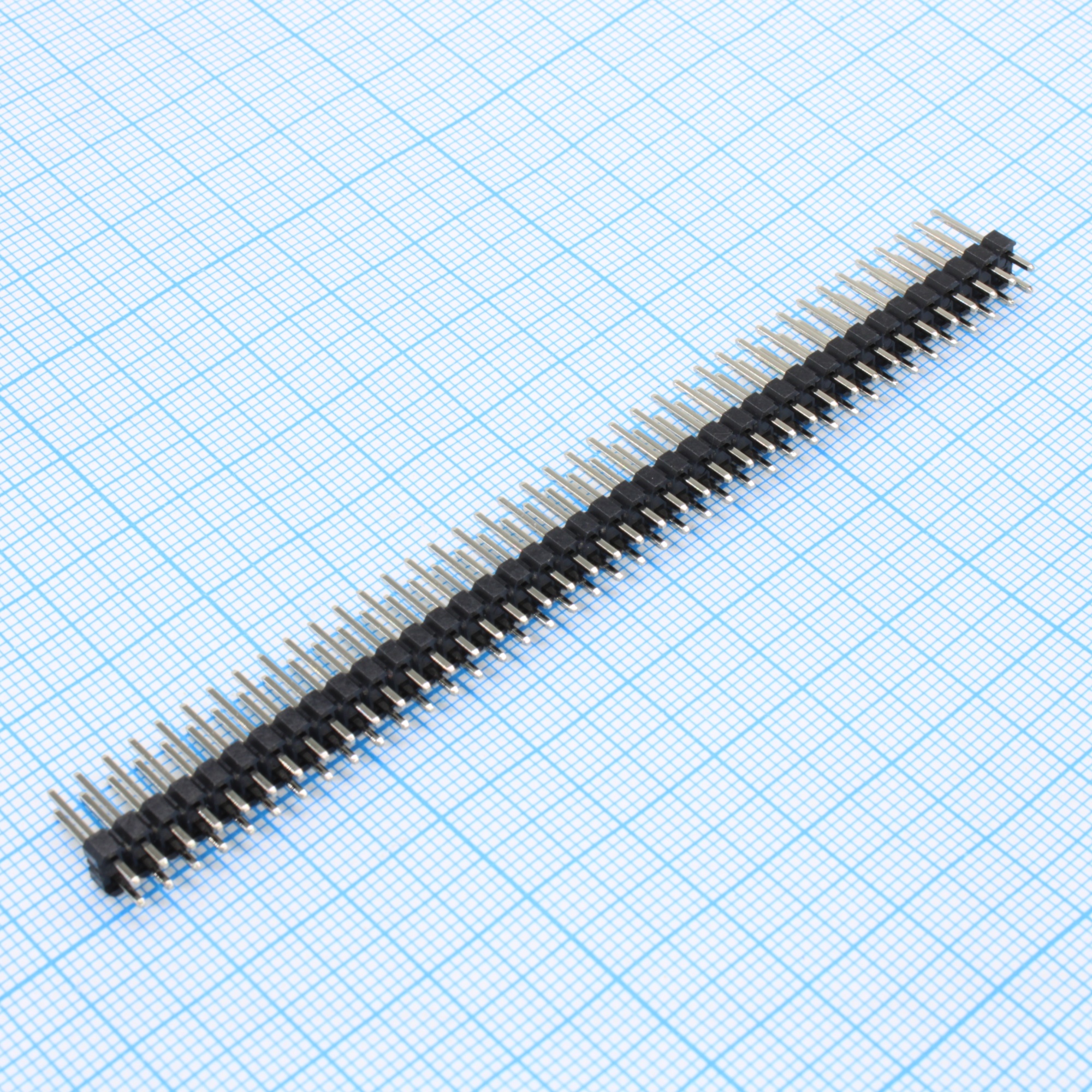DS1021-2X40SF16-B - Соединитель штыревой, вилка на плату двухрядная прямая 80pin(2x40), шаг 2.54мм