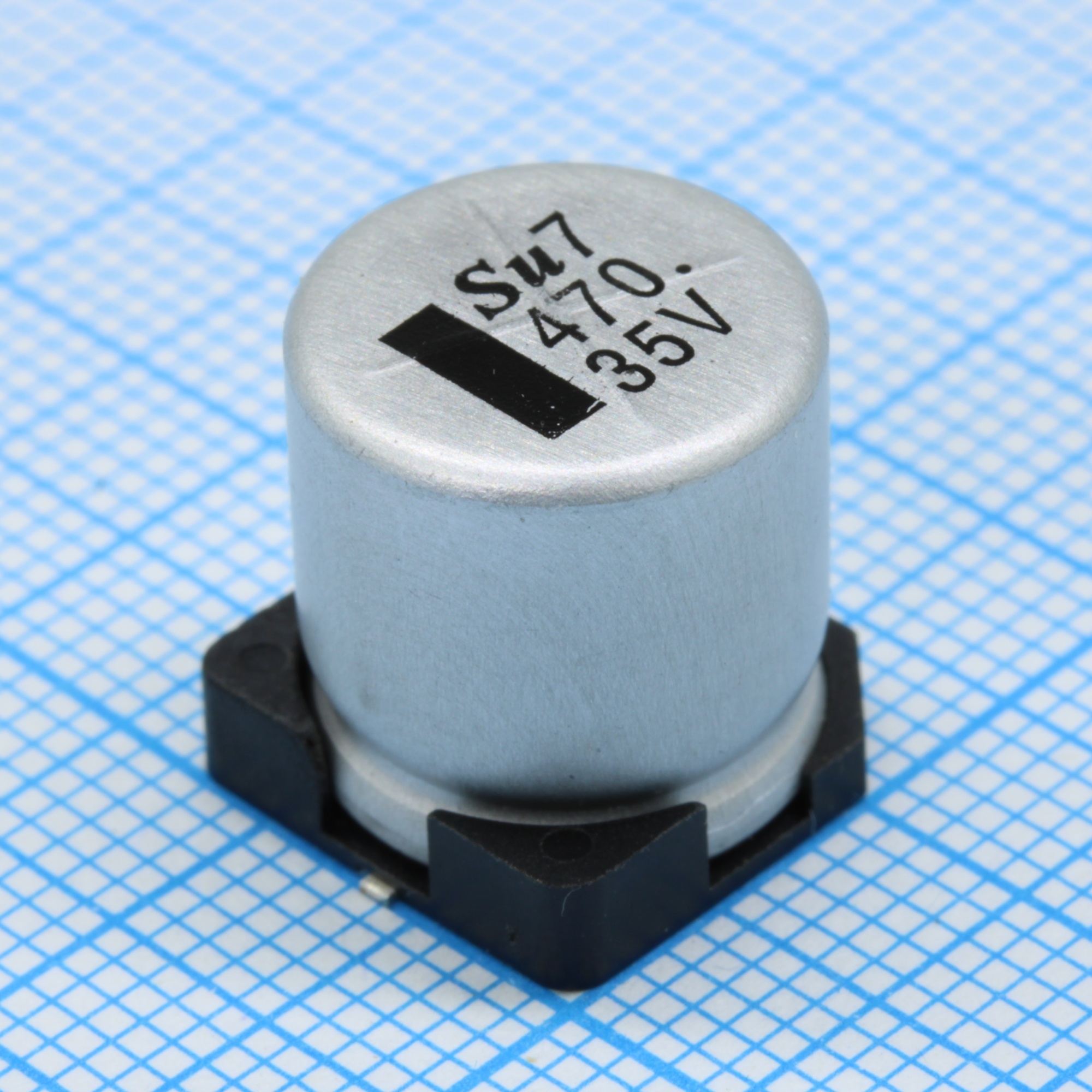 TS13C71V471MMT000R - Конденсатор алюминиевый  электролитический 470мкФ 35В ±20% (12.5 X 16мм) для поверхностного монтажа 1150мА 5000час 105°С лента на катушке