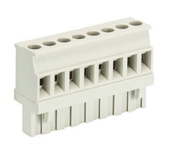 Розетка Wiecon 8113 B / 8 VR OB - Розеточный разъем, прямой, на кабель, шаг 5,00 мм, 8 полюсов, номинальное сечение: 2,5 мм кв., винтовая фиксация провода, 400V, 12А, без маркировки, цвет: серый, серия 8113 B VR