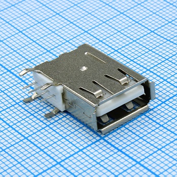 DS1095-01-WNR0 - Разъем USB тип А прямой повернутый, розетка на плату