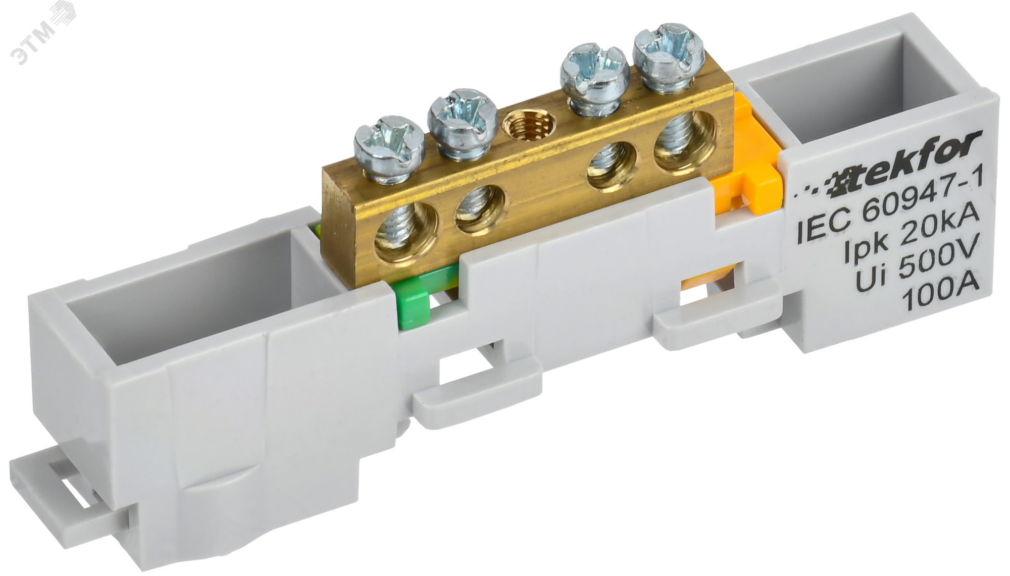 TEKFOR Шина PE земля неизолированная на универсальном держателе 6х9-4-Ж IEK TF-NN10-04-DL-K05