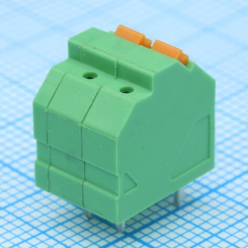 DG246-3.81-02P-14-00A(H) - Нажимной безвинтовой клеммный блок 2 контакта. Зажим типа торцевой контакт. Серия DG246-3.81