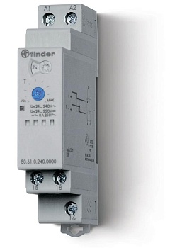 Таймер модульный 1-функциональный (BI) 24…240В AC/DC 1CO 8А 17.5мм регулировка времени 0.05с…180с IP20 806102400000