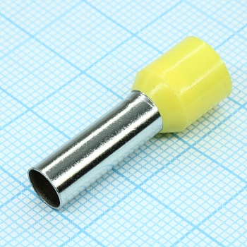 HE 16-18  Yellow - наконечник кабельный торцевой трубчатый с изоляцией, L=28.2/18мм, сеч. пров. 16мм2