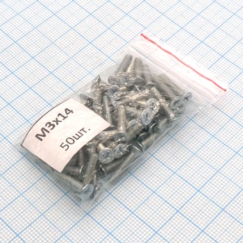 Винт М3.0х14 (50шт.) п/т (крест) - Винт М3.0х14 (50шт.) п/т (крест)
