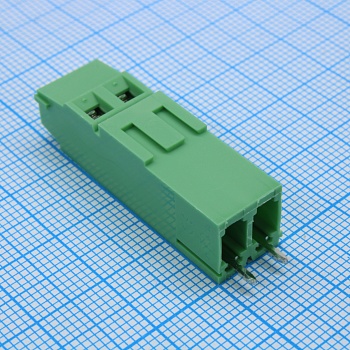 GT500HH-5.08-02P-14-00 - Винтовой клеммный блок c рельефной обоймой, 2 контакта. Серия GT500HH-5.08