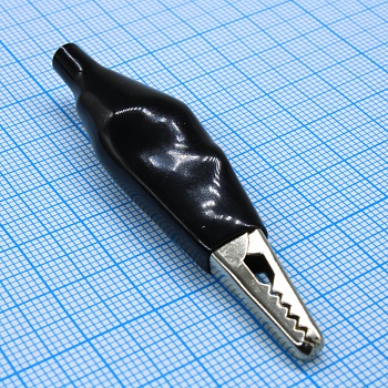 27.712.2 - Зажим крокодил с изолятором 54мм черный