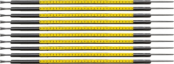 brd333068 - SCNG-05-I клипсы жёлтые, 300шт/упак, для провода 1,4-1,8мм диаметра, легенда I