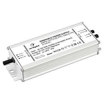 Блок питания ARPV-UH12150-PFC-DALI2-PH (12V, 12.5A, 150W) 025746(2) - Диммируемый источник напряжения по протоколу DALI2.0 с гальванической развязкой для светодиодных изделий. Входное напряжение 120-240 VAC. Выходные параметры: 12 В, 12.5 А, 150 Вт. Встро