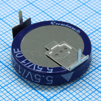 TS12-01-5R5-H105DZFR - Ионистор стандартный 5,5V, 1F, -25...+70°C, 1000h, 18,7x6mm, горизонтального исполнения