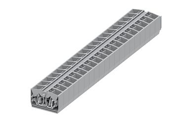 Клемма мини 254351 - Мини клемма, верхний подвод кабеля, 4 точки подключения в клемме, тип фиксации провода: пружинный, номинальное сечение: 2,5 мм кв., 24A, 800V, цвет: серый, тип монтажа: без фиксации
