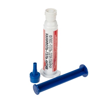 Флюс-гель для пайки 12мл. - Флюс-гель для пайки REXANT, КАНИФОЛЬ-ГЕЛЬ АКТИВ,техно-шприц,блистер