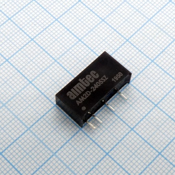 AM2D-2405SZ - DC/DC, 2Вт, вход 21.6…26.4В, выход 5В/0.4А, изоляция 1000В DC, КПД 79%, максимальная емкостная нагрузка не более 470мкФ, SIP7, 19.5x6x10мм, -40…85°C, пластик