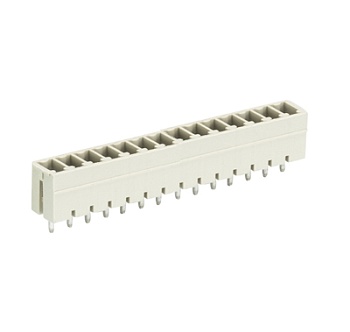 Вилка Wiecon 8513 S / 14 G OB - Вилочный разъем, вертикальный, на плату, шаг 3,5 мм, 14 полюсов, фиксация на плате пайкой, 250V, 8А, без маркировки, цвет: серый, серия 8513 S G