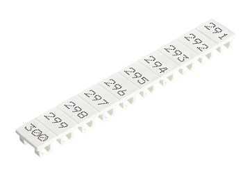 Шильдик 9705A/5/10 B  291-300 - Маркировка для клемм сечением 2,5 мм.кв., шириной 5 мм, 10 шильдиков, белая, нанесенные знаки: 291 – 300
