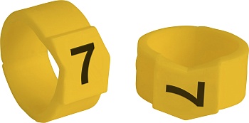 brd333707 - SCNG-61-7 клипсы жёлтые, 50шт/упак, для провода 15,1-19,0мм диаметра, легенда 7