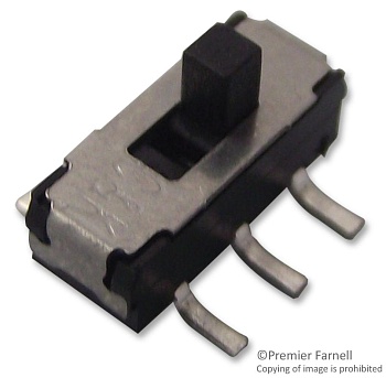 JS202011SCQN - Переключатель движковый вертикальный две группы (ON-ON)  0.3А 6В, высота движка 2мм, 5000 циклов, SMD лента на катушке