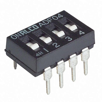 1825002-5 - Переключатель DIP 4 позиции 24В 0,1А, 2.54mm