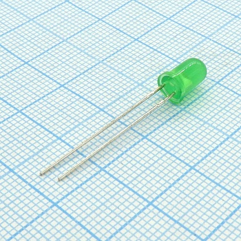 L-7113GD - Светодиод 5мм/зеленый/568нм/15-30мкд/30°