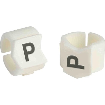 brd133425 - SCN-23-P клипсы белые, 50шт/упак, для провода 5,9-8,5мм диаметра, легенда P