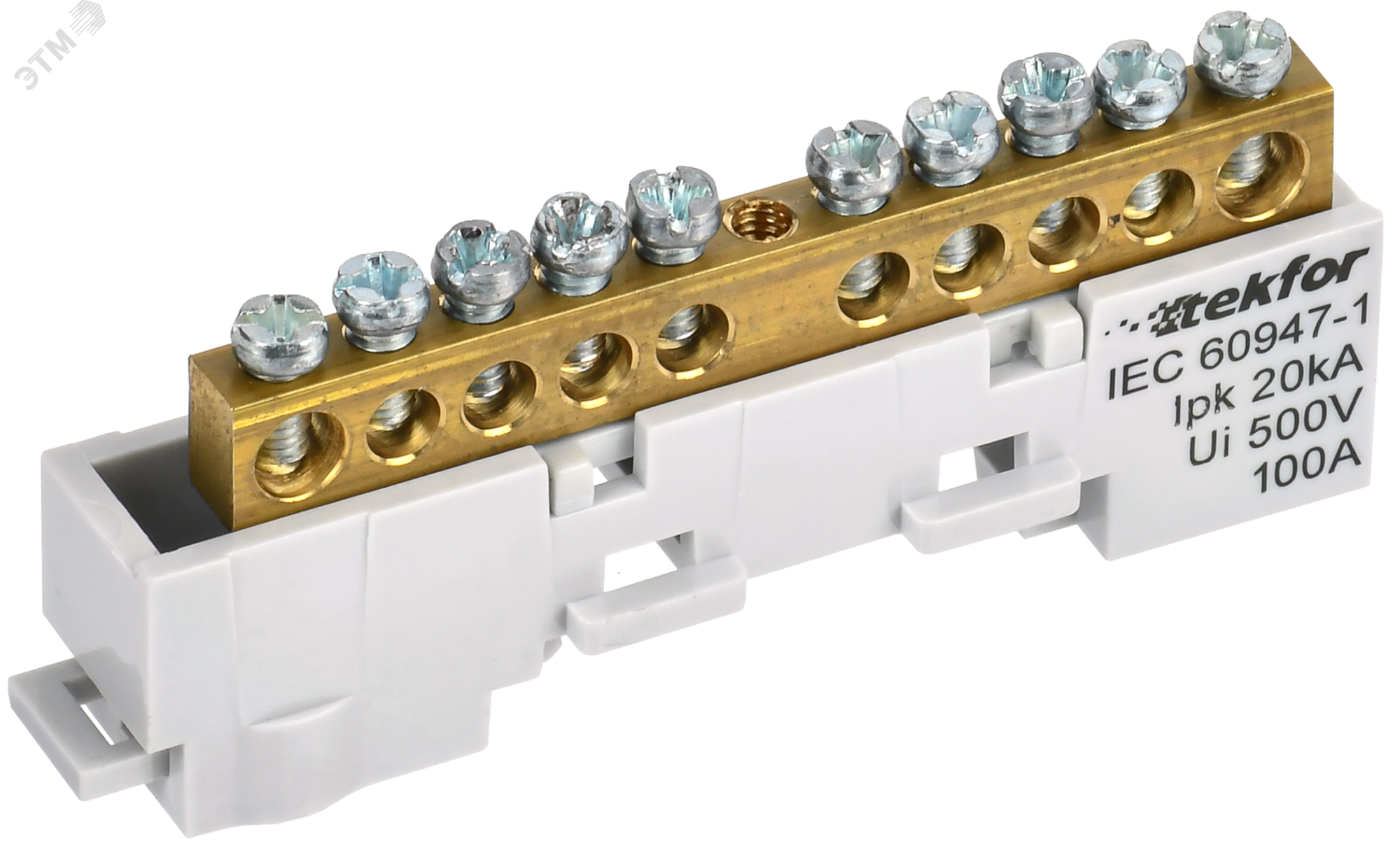 TEKFOR Шина L фаза неизолированная на универсальном держателе 6х9-10-Ср IEK TF-NN10-10-DL-K03