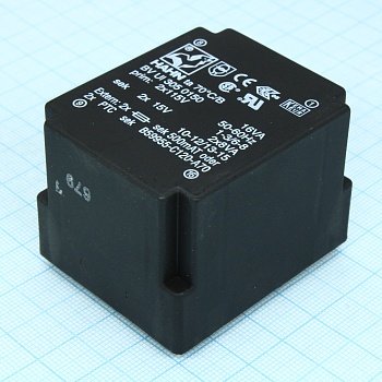 BV UI 305 0150 - Трансформатор питания 16ВА 2x115В, 2x15В, 2x533мА 70/B