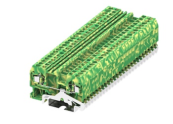 Заземляющая клемма 225927 - Заземляющая клемма, TA2.5, тип фиксации провода: пружинный, номинальное сечение: 2,5 мм кв., ширина: 5 мм, цвет: желто-зеленый, тип монтажа: DIN 35