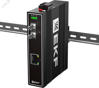 Медиаконвертер 10/100/1000Base-TX в 1000Base-X, разъем ST, двойное одномодовое оптоволокно, 1310нм TSX EKF
