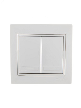 Выключатель 2-кл. СП Mira 10А IP20 с бел.вставкой бел. 701-0202-101