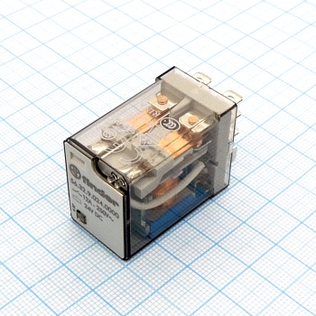 56.32.9.024.0000 - Миниатюрное силовое электромеханическое реле; монтаж в розетку или наконечники Faston (4.8х0.5мм); 2CO 12A; контакты AgNi; катушка 24В DC; степень защиты RTI; опции: нет