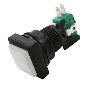 GMSI-5B-S NO(NC)+NC(NO) WHITE - Кнопка квадратная с LED подсветкой, цвет белый, размер 33х33мм, посадочное отверстие 23.5мм, 5А/250В