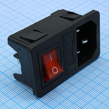 CH1-0457 - CH1-0457, евровилка сетевая на корпус с выключателем и отсеком для предохранителя