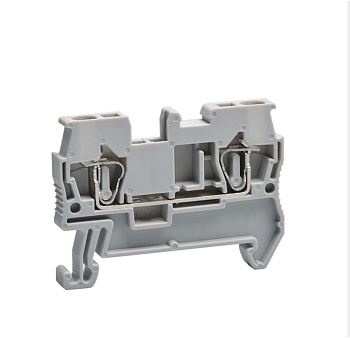 Проходная клемма JUT3-2.5-GY - Проходная клемма, тип фиксации провода: пружинный, номинальное сечение: 2,5 мм кв., 800V, 24A, ширина: 5,2 мм, цвет: серый, тип монтажа: DIN35