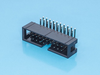 BH-20R - IDC разъем, вилка на плату угловая двухрядная 20pin(2x10)., шаг 2.54мм