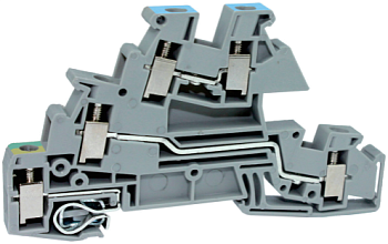 Этажная клемма UKJ-4JD/L/NEE - Трех этажная клемма, с заземлением, серия EE, тип фиксации провода: винтовой, номинальное сечение: 4 мм кв., ширина: 6,2 мм, цвет: серый, стандарт GB/T14048.1, тип монтажа: DIN 35